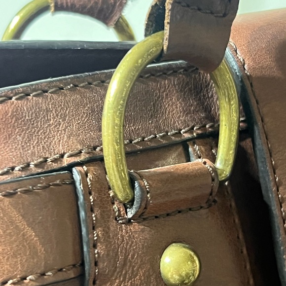 EUC Large dark brown leather Banana Republic satchel - Picture 4 of 11